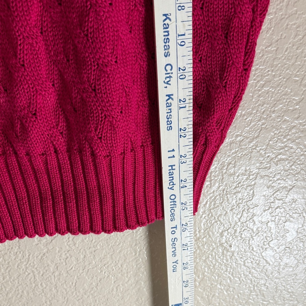 Vintage Classic Pink/fuchsia Cable Knit Sweater - Picture 8 of 12